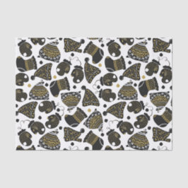 Niedliche Schwarz-Gold-Hasen und Zehn Weihnachten Seidenpapier