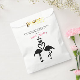 Niedliche Schwarz-Weiß-Flamingos-Hochzeit Geschenktütchen