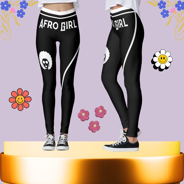 Niedliche schwarz-weiß gestreifte afrikanische Fra Leggings (Von Creator hochgeladen)