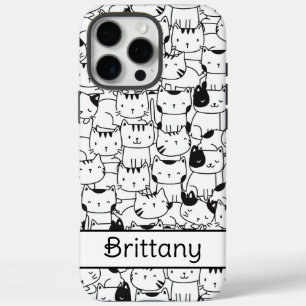 Niedliche Schwarz-Weiß-Katzen iPhone 16 Pro Max Hülle