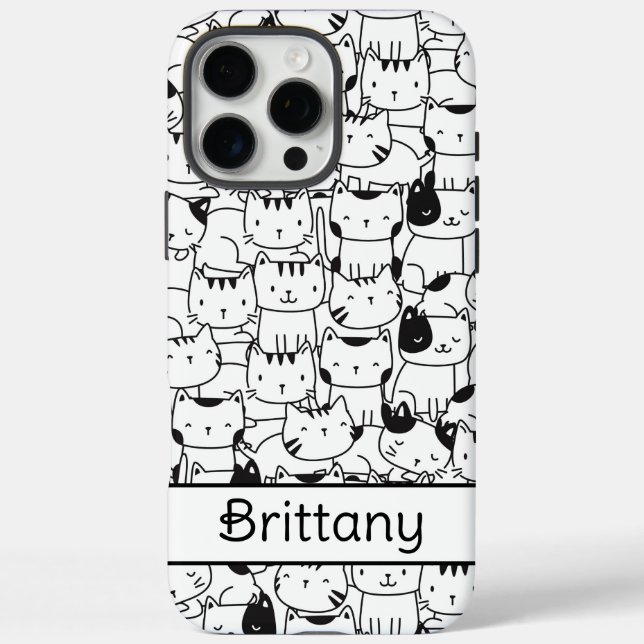 Niedliche Schwarz-Weiß-Katzen Case-Mate iPhone Hülle (Rückseite)