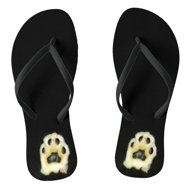 Niedliche Schwarz-Weiß-Katzenpasten Flip Flops (Fußbett)