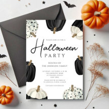 Niedliche Schwarz-Weiß-Kürbis Halloween