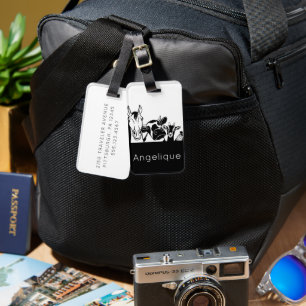 Niedliche Schwarz-Weiß-Nutztiere - Gepäck Gepäckanhänger