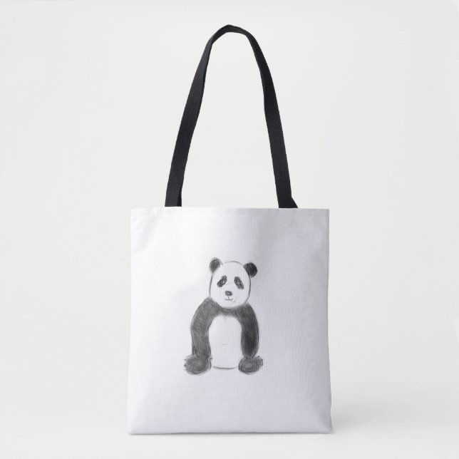 Niedliche Schwarz-Weiß-Panda-Skizze (Vorderseite)