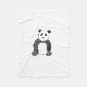 Niedliche Schwarz-Weiß-Panda-Skizze Fleecedecke