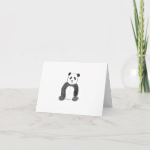 Niedliche Schwarz-Weiß-Panda-Skizze Karte