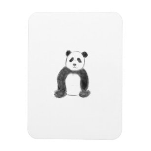 Niedliche Schwarz-Weiß-Panda-Skizze Magnet