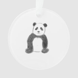 Niedliche Schwarz-Weiß-Panda-Skizze Ornament