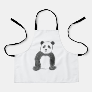Niedliche Schwarz-Weiß-Panda-Skizze Schürze