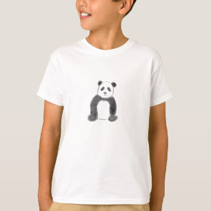 Niedliche Schwarz-Weiß-Panda-Skizze T-Shirt