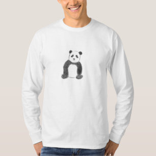 Niedliche Schwarz-Weiß-Panda-Skizze T-Shirt