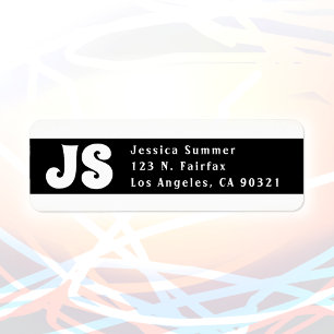 Niedliche Schwarz-Weiß-Rücksendeadressen-Aufkleber