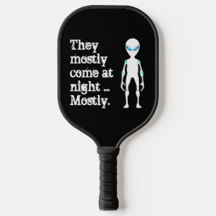 Niedliche Schwarz-weiße Alien Pickleball Schläger