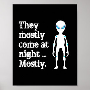 Niedliche Schwarz-weiße Alien Poster