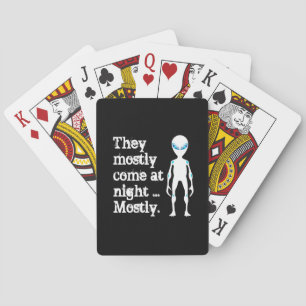 Niedliche Schwarz-weiße Alien Spielkarten