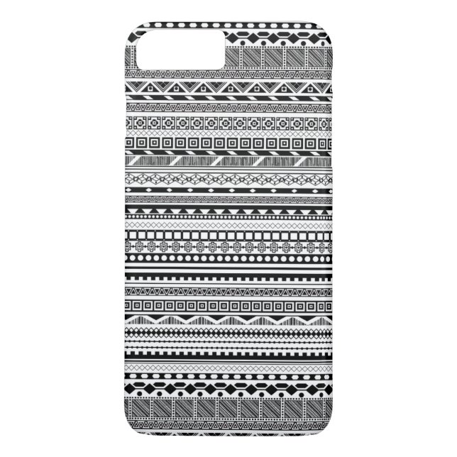 Niedliche Schwarz-weiße Aztec-Muster Case-Mate iPhone Hülle (Rückseite)