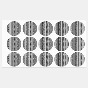 Niedliche Schwarz-weiße Aztec-Muster Etiketten