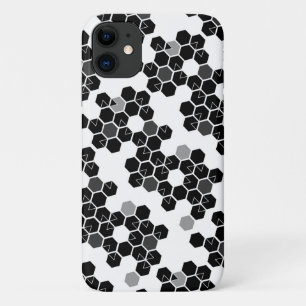 Niedliche Schwarz-weiße Hex-Datenmuster Case-Mate iPhone Hülle