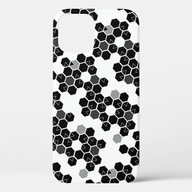 Niedliche Schwarz-weiße Hex-Datenmuster Case-Mate iPhone Hülle (Rückseite)
