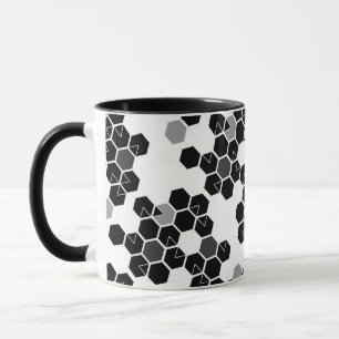 Niedliche Schwarz-weiße Hex-Datenmuster Tasse