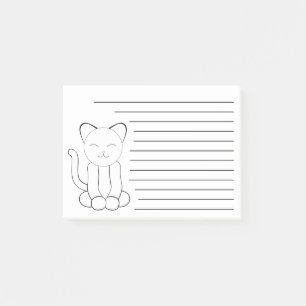 Niedliche Schwarz-weiße Kitekatze Post-it Klebezettel