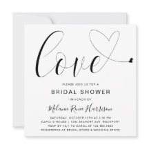 Niedliche Schwarz-weiße Liebe Herz Modernes Brautp