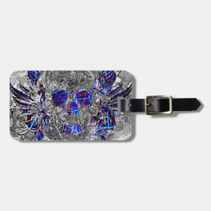 Niedliche, Schwarz-weiße Neonschädelkappe Gepäckanhänger