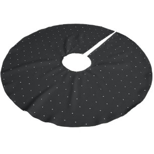 Niedliche Schwarz-weiße Polka-Dosen-Muster Weihna Polyester Weihnachtsbaumdecke