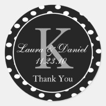 Niedliche Schwarz-weiße Polka Dots Monogramm Gefäl