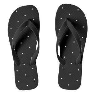 Niedliche Schwarz-weiße Polka macht eleganten Chic Flip Flops
