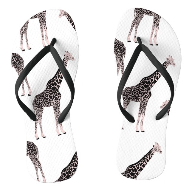 Niedliche Schwarz-weiße Rosa Giraffe Flip Flops (Fußbett)