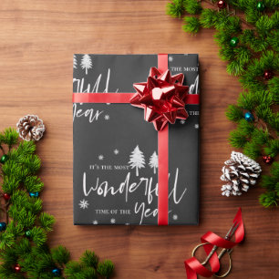 Niedliche Schwarz-weiße schönste Zeit des Jahres Geschenkpapier