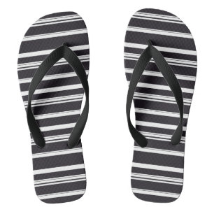Niedliche Schwarz-weiße Streifen Flip Flops