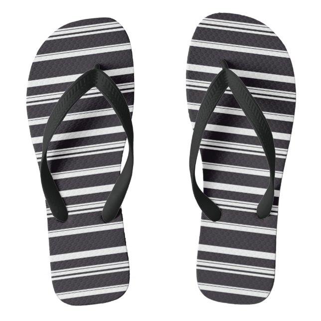 Niedliche Schwarz-weiße Streifen Flip Flops (Fußbett)