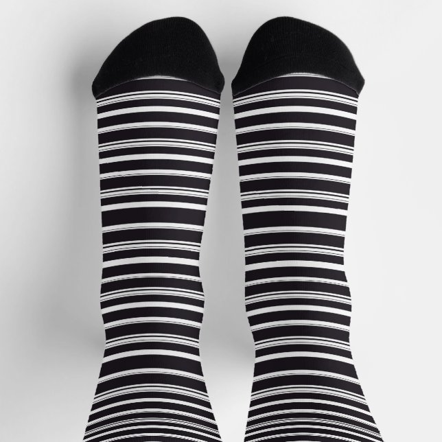 Niedliche Schwarz-weiße Streifen Socken (Oben)