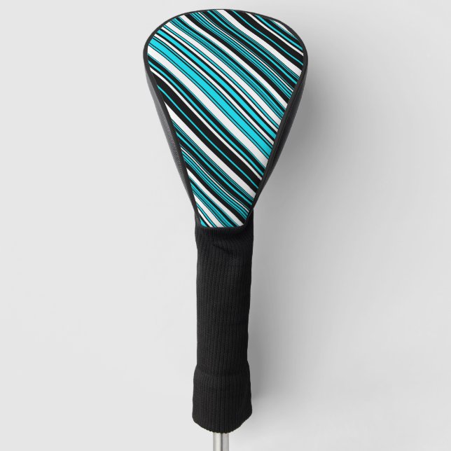 Niedliche Schwarz-weiße Wasserstreifen Case-Mate i Golf Headcover (Vorderseite)