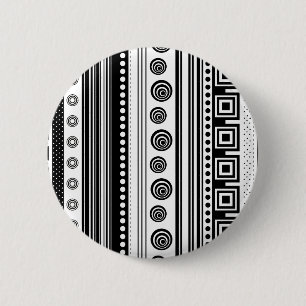 Niedliche Schwarz-weiße Ziertextur Button