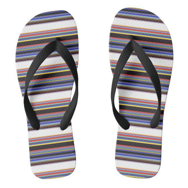 Niedliche schwarzblaue Streifen Flip Flops (Fußbett)