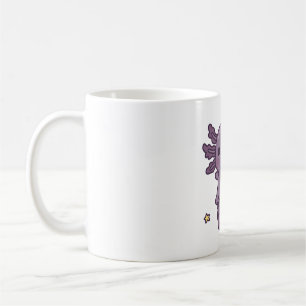 Niedliche schwarze Axolotlinse mit Halbmondsymbol Kaffeetasse