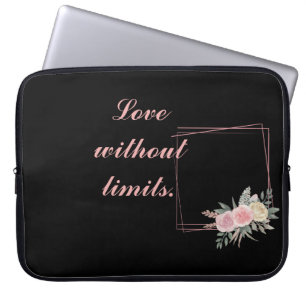 Niedliche schwarze Blume, Liebe ein Zitat Laptopschutzhülle