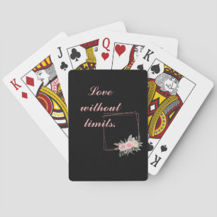 Niedliche schwarze Blume, Liebe ein Zitat Spielkarten