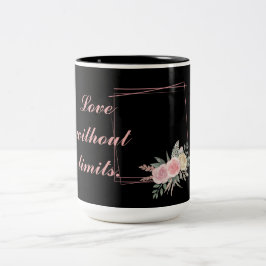 Niedliche schwarze Blume, Liebe ein Zitat Zweifarbige Tasse