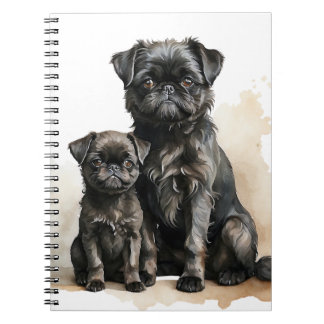 NIEDLICHE SCHWARZE BRÜSSEL GRIFFON HUNDEN NOTIZBLOCK