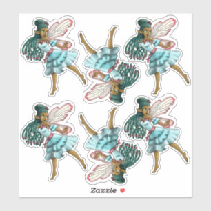 Niedliche schwarze Fairies Aufkleber