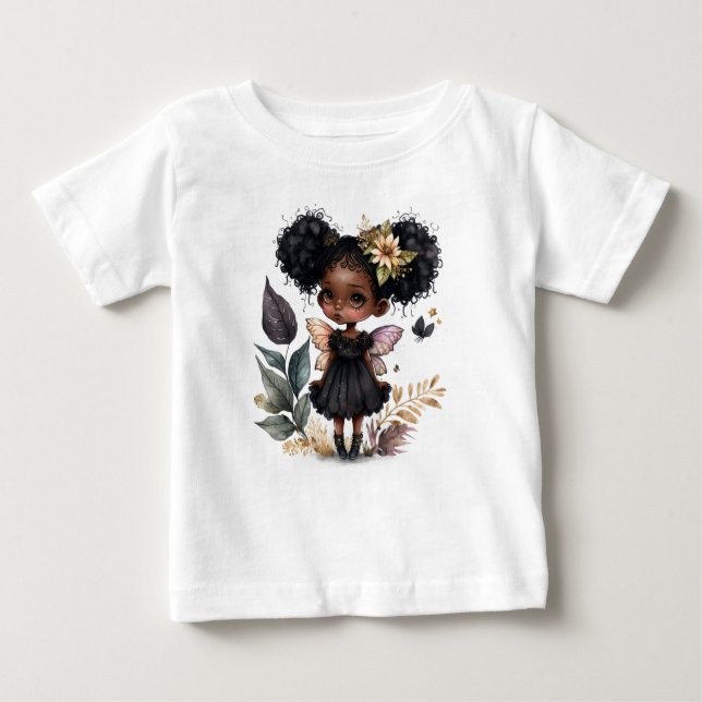 Niedliche schwarze Fee Baby T-shirt (Vorderseite)