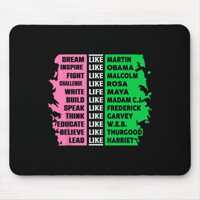 Niedliche Schwarze Geschichte Monat Aka Spaß T-Shi Mousepad (Vorne)