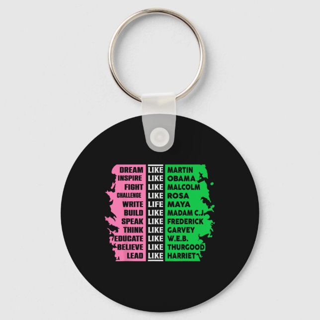 Niedliche Schwarze Geschichte Monat Aka Spaß T-Shi Schlüsselanhänger (Vorderseite)