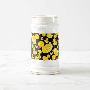 Niedliche schwarze Gummienten Bierglas