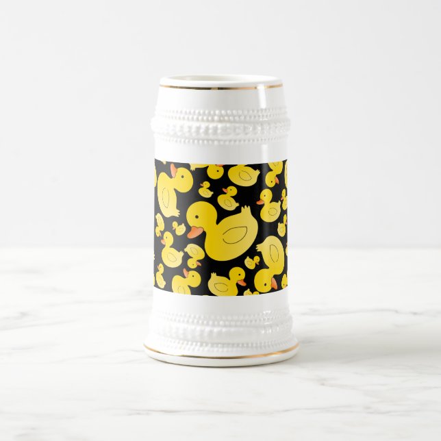 Niedliche schwarze Gummienten Bierglas (Mittel)